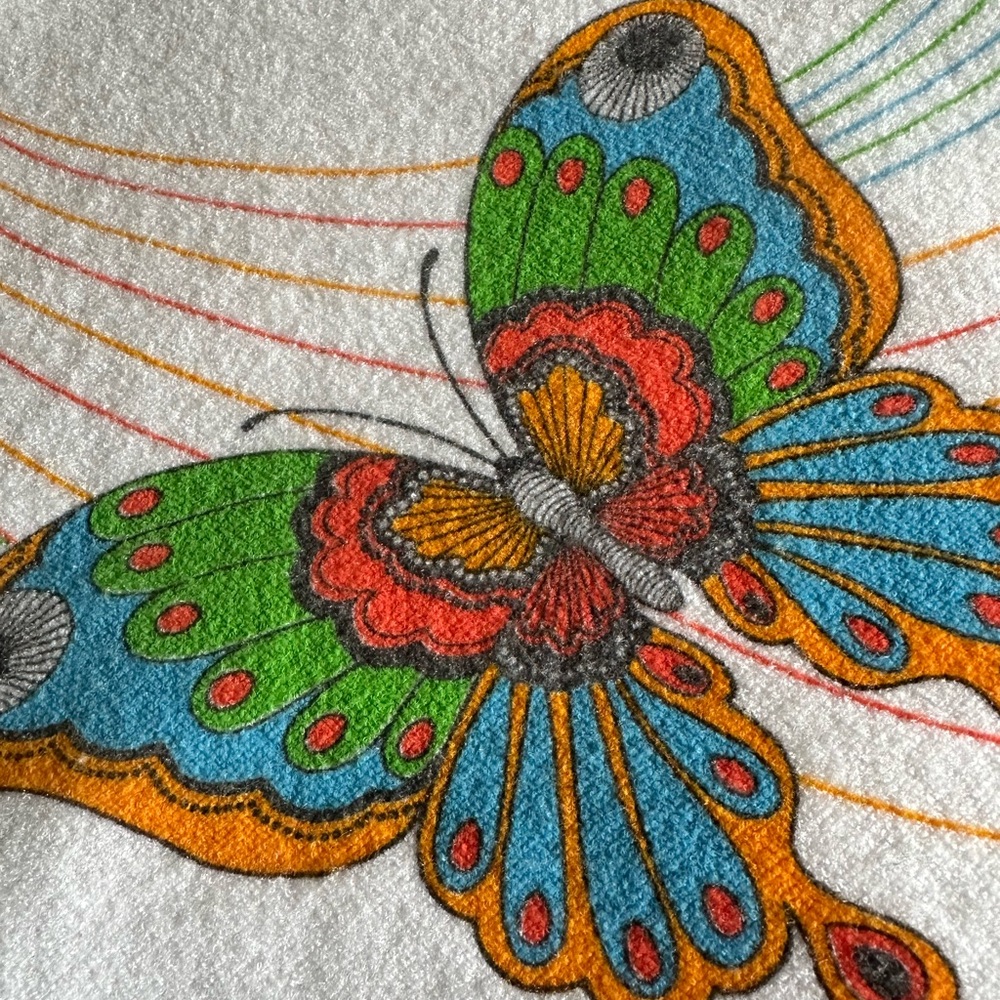 Mister Reno of California Vintage Terry Cloth Butterfly Wing Top 🌈